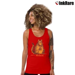 Women’s Kliban Momcat 1975 Yellow Fitted Graphic Cat Tank Top in red | Lightweight, Movement-Friendly