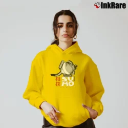 Women’s Kliban Sumo Cat Funny Cozy Hoodie in yellow | Warm, Structured, Stylish
