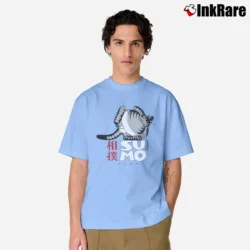 Men’s Kliban Sumo Cat Funny Classic T-Shirt in light blue | Soft, Breathable Everyday Wear