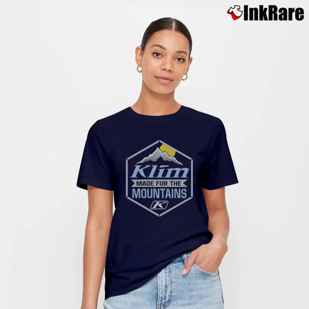 Women’s Klim Mountain Made Adventure Signature T-Shirt in navy | Soft, Flattering Fit