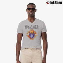 Men’s Knight Of Columbus Juice Forus V-Neck Tee in sport grey | Sharp, Breathable, Everyday Staple