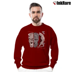 Men’s Knocked Loose Laugh Tracks Crewneck Sweatshirt in maroon | Cozy Fabric, Clean Style