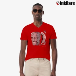 Men’s Knocked Loose Laugh Tracks V-Neck Tee in red | Sharp, Breathable, Everyday Staple