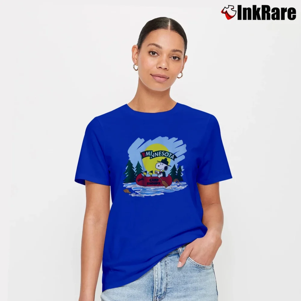 Women’s Knotts Camp Snoopy Minnesota Signature T-Shirt in royal blue | Soft, Flattering Fit