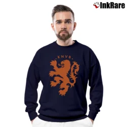 Men’s Knvb Netherlands Fc Soccer Crewneck Sweatshirt in navy | Cozy Fabric, Clean Style