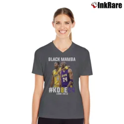 Women’s Kobe Bryant Black Mamba Tribute V-Neck Tee in charcoal | Chic Neckline, Soft Texture