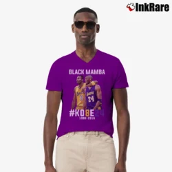 Men’s Kobe Bryant Black Mamba Tribute V-Neck Tee in purple | Sharp, Breathable, Everyday Staple
