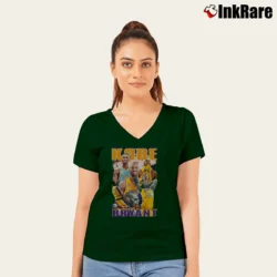 Women’s Kobe Bryant Bootleg Retro V-Neck Tee in forest green | Chic Neckline, Soft Texture