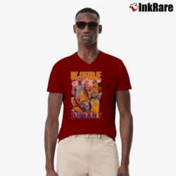 Men’s Kobe Bryant Bootleg Retro V-Neck Tee in maroon | Sharp, Breathable, Everyday Staple