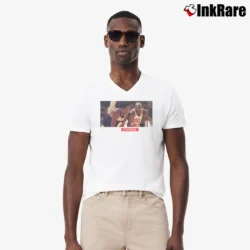 Men’s Kobe X Jordan Black Basketball Fan V-Neck Tee in white | Sharp, Breathable, Everyday Staple
