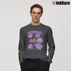 Men’s Koffing Pokemon Retro Custom Graphic Long-Sleeve Shirt in charcoal | Sleek, Lightweight, Year-Round Wear