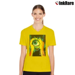 Women’s Koloa Rum Skull Graphic Tiki V-Neck Tee in yellow | Chic Neckline, Soft Texture