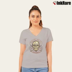 Women’s Koloa Rum Skull Island Graphic V-Neck Tee in sport grey | Chic Neckline, Soft Texture
