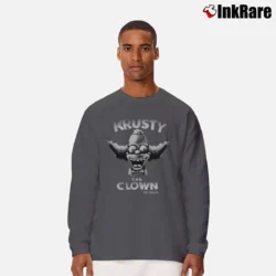 Men’s Krusty The Clown Simpsons Long-Sleeve Shirt in charcoal | Sleek, Lightweight, Year-Round Wear