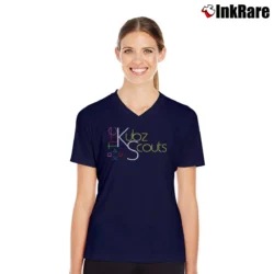 Women’s Kubz Scouts Logo Graphic V-Neck Tee in navy | Chic Neckline, Soft Texture
