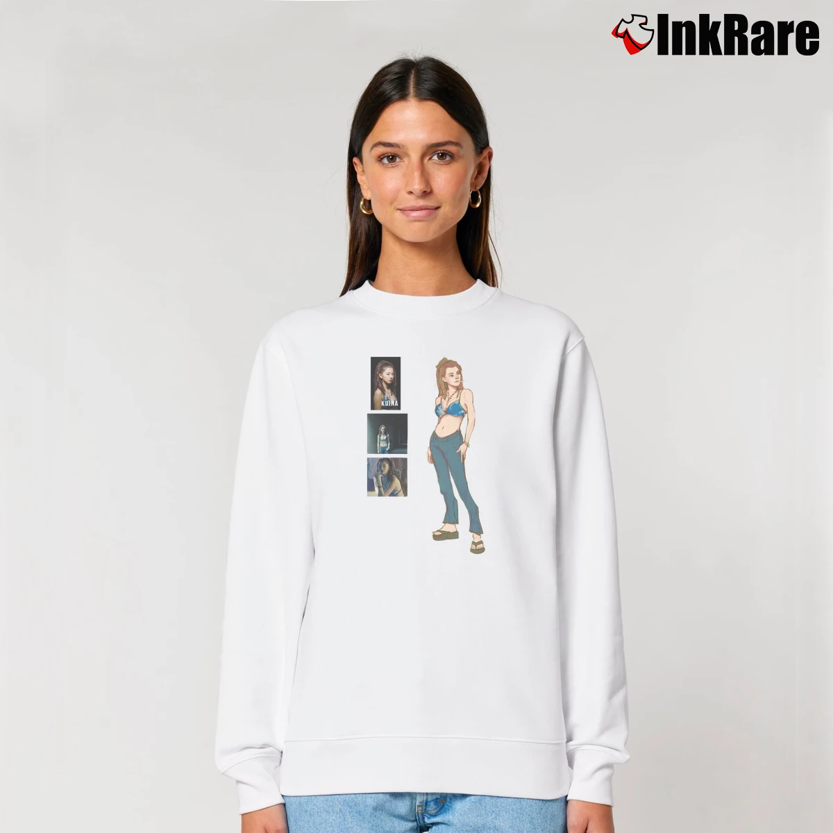 Women’s Kuina Alice In Borderland Relaxed Sweatshirt in white | Soft, Laid-Back Vibe