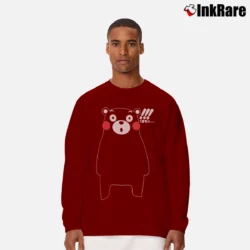 Men’s Kumamon Mascot Japan Visit Long-Sleeve Shirt in maroon | Sleek, Lightweight, Year-Round Wear