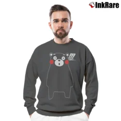 Men’s Kumamon Mascot Japan Visit Crewneck Sweatshirt in charcoal | Cozy Fabric, Clean Style