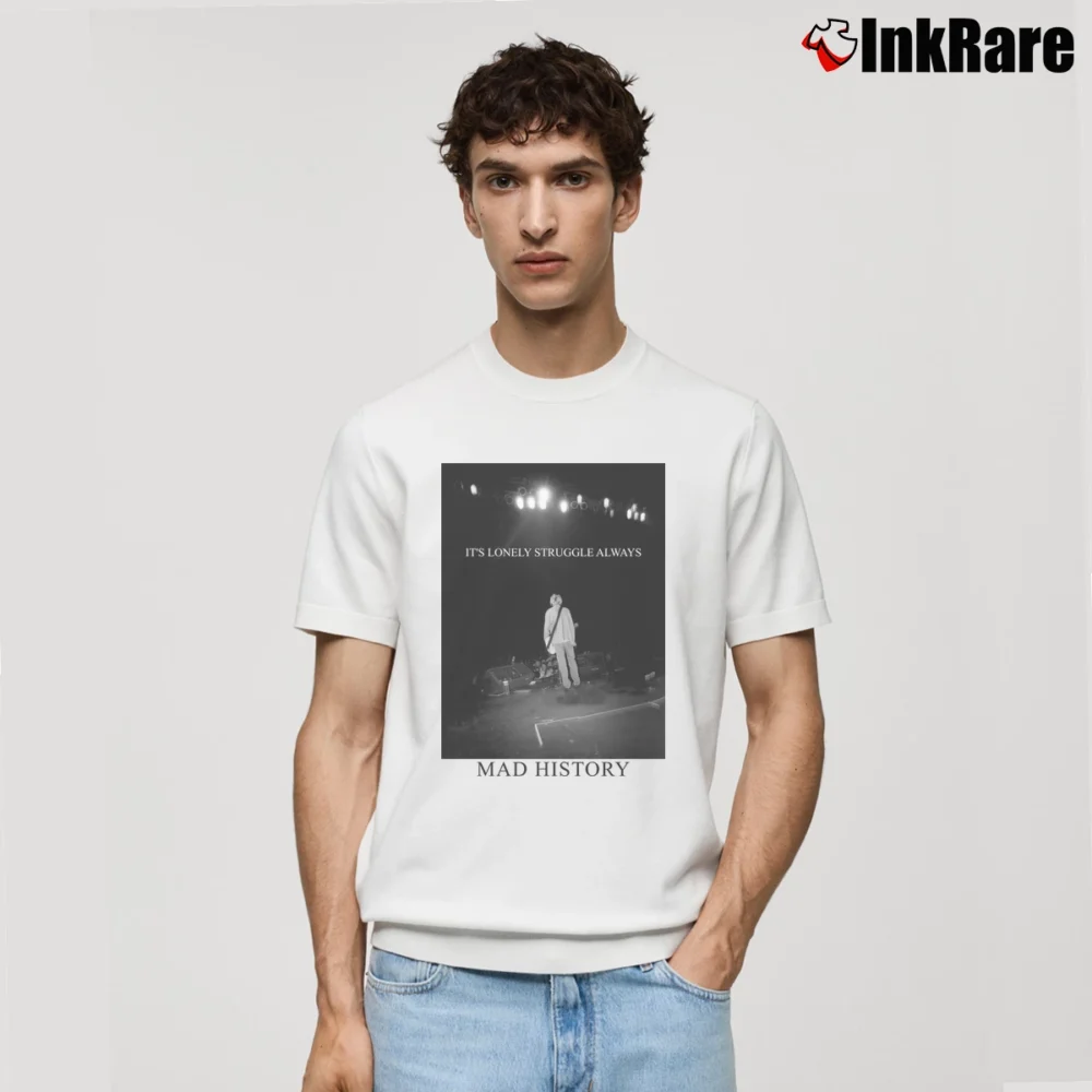 Men’s Kurt Cobain Nirvana Mad History Classic T-Shirt in white | Soft, Breathable Everyday Wear