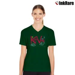 Women’s kurt vile watch my moves tour merch V-Neck Tee in forest green | Chic Neckline, Soft Texture
