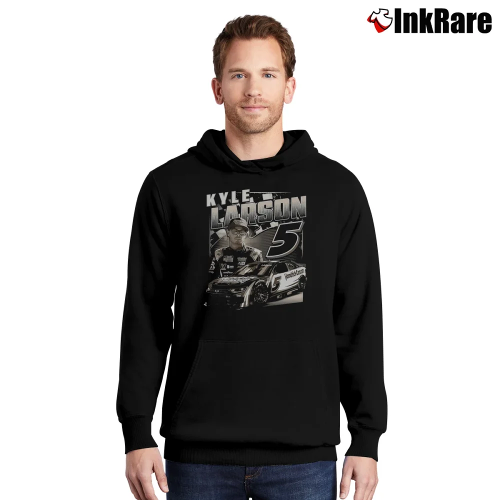 Men’s Kyle Larson Burnout Pullover Hoodie in black | Cozy, Durable, Modern Fit