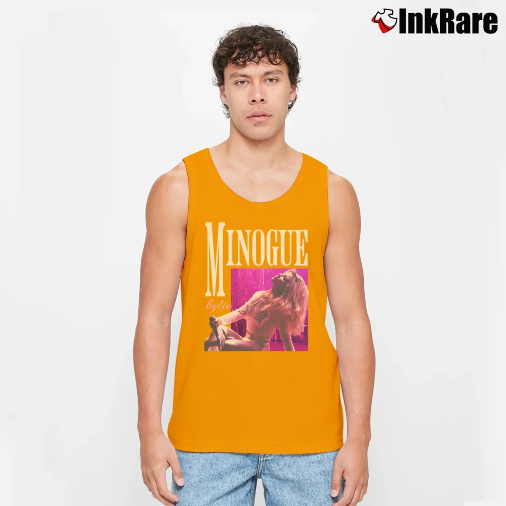 Men’s kylie minogue retro pop music Tank Top in orange | Breathable, Active-Friendly Design
