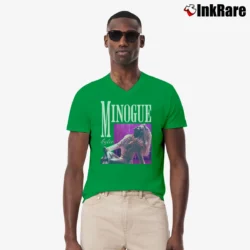 Men’s kylie minogue retro pop music V-Neck Tee in irish green | Sharp, Breathable, Everyday Staple