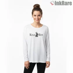 Kylo Ren Minimalist Symbol Shirt on white long sleeve shirt for women graphic tee