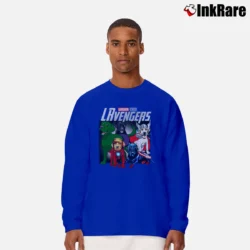 Men’s Labrador Avengers Marvel Parody Long-Sleeve Shirt in royal blue | Sleek, Lightweight, Year-Round Wear