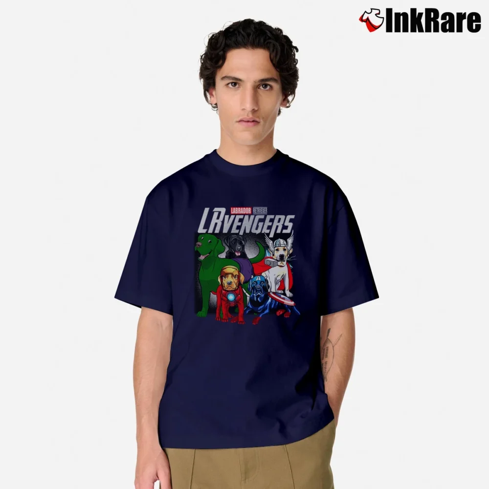 Men’s Labrador Avengers Marvel Parody Classic T-Shirt in navy | Soft, Breathable Everyday Wear