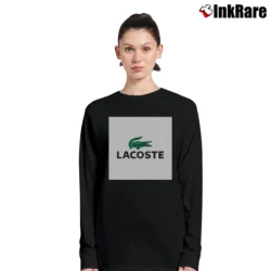 Women’s Lacoste Classic Logo Graphic Long-Sleeve Top in black | Sleek, Versatile, All-Season