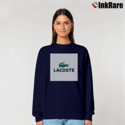 Women’s Lacoste Classic Logo Graphic Relaxed Sweatshirt in navy | Soft, Laid-Back Vibe