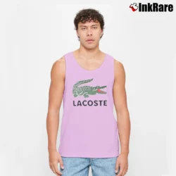 Men’s Lacoste Logo Print Tank Top in light pink | Breathable, Active-Friendly Design