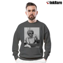 Men’s Lady Gaga Finger Bird Pokerface Crewneck Sweatshirt in charcoal | Cozy Fabric, Clean Style