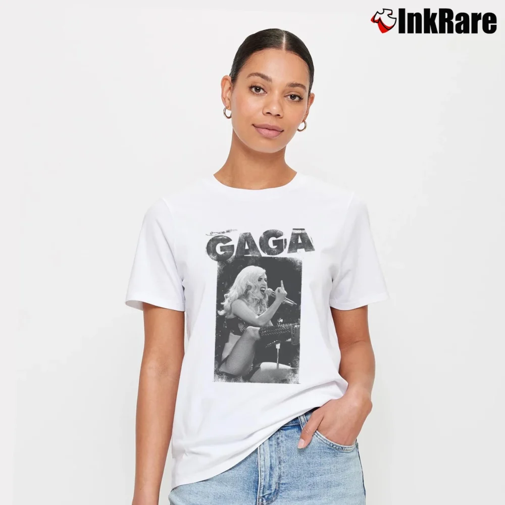 Women’s Lady Gaga Finger Graphic Signature T-Shirt in white | Soft, Flattering Fit