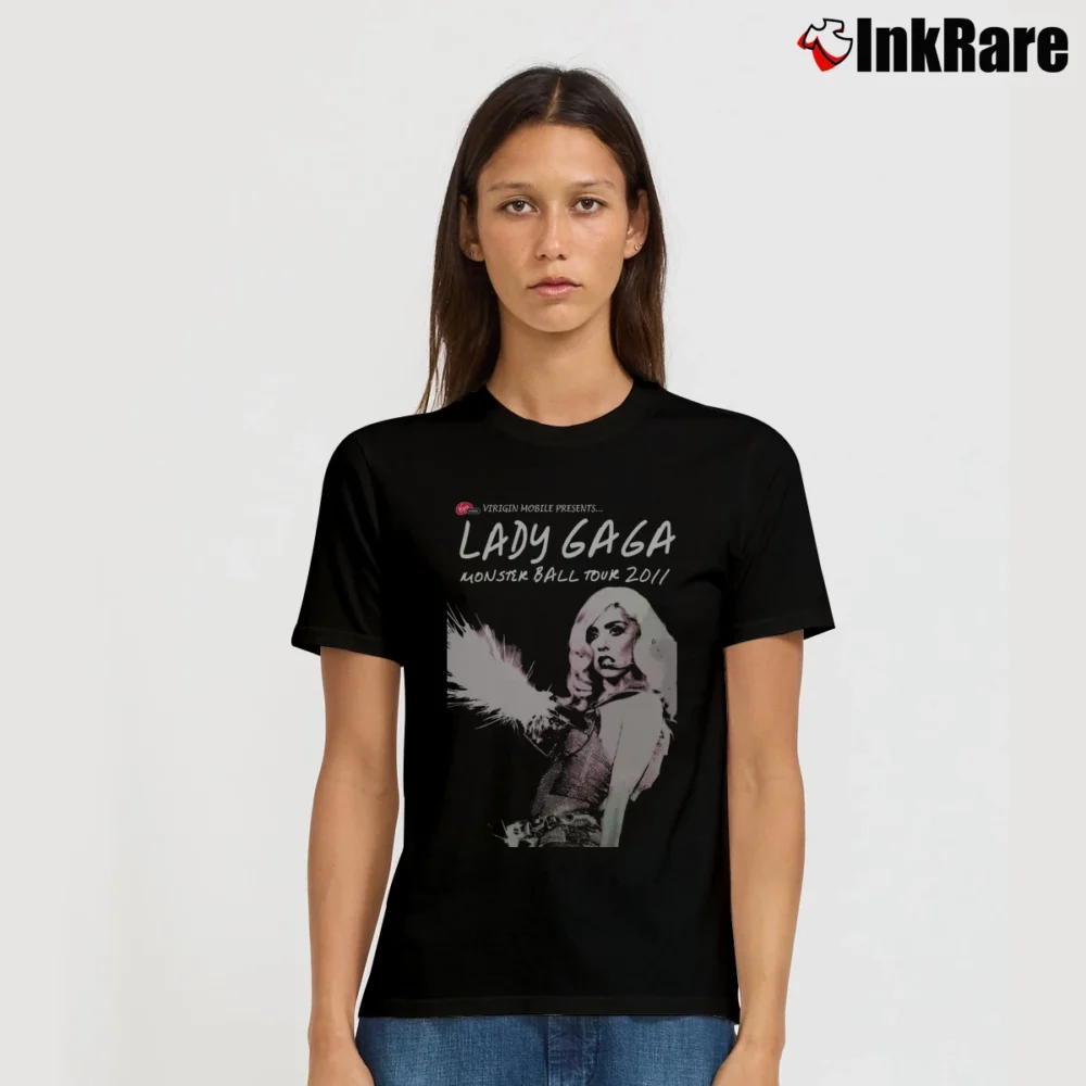 Women’s Lady Gaga Monster Ball Tour 2011 Merch Signature T-Shirt in black | Soft, Flattering Fit