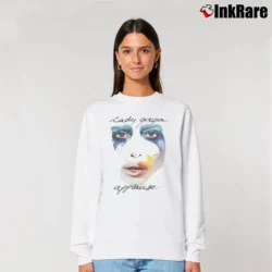 Women’s Lady Gaga Tour Concert Music Relaxed Sweatshirt in white | Soft, Laid-Back Vibe
