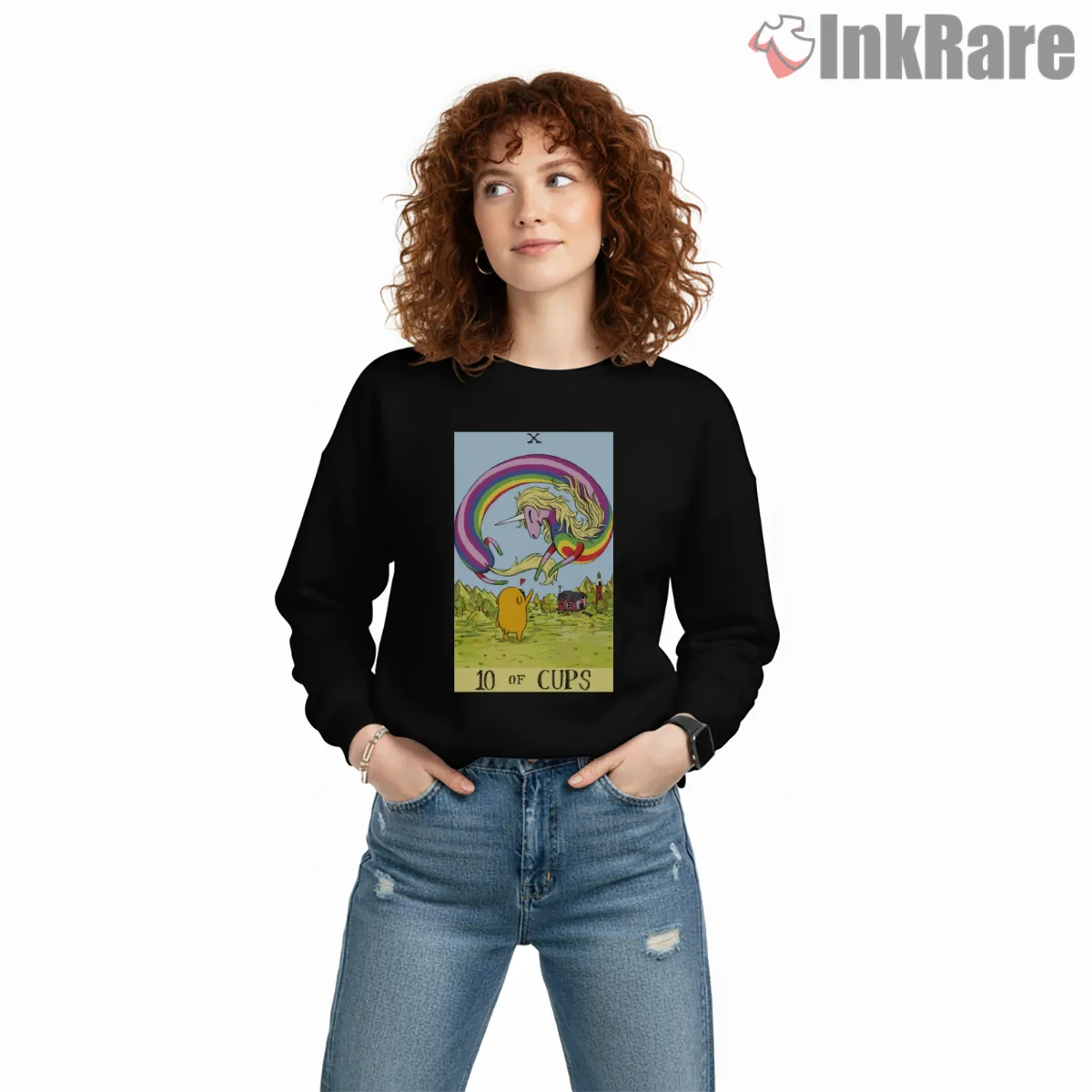 Lady Rainicorn Tarot Card Ten Of Cups Cartoon Shirt Lady Rainicorn Tarot Card Ten Of Cups Cartoon Shirt on graphic shirt for women graphic tee