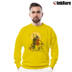 Men’s Ladybug Rockwell - Ladybug & Cat Noir Crewneck Sweatshirt in yellow | Cozy Fabric, Clean Style