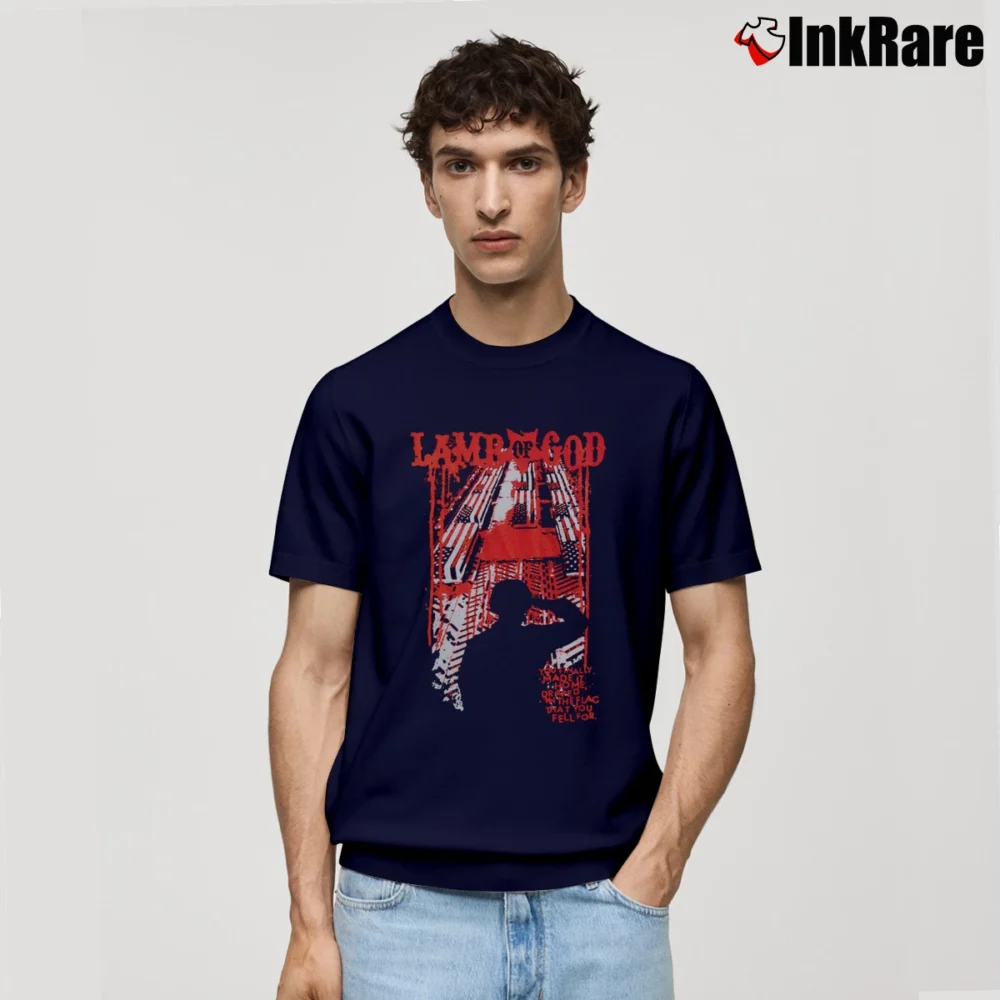 Men’s Lamb Of God Caskets Classic T-Shirt in navy | Soft, Breathable Everyday Wear