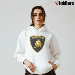 Women’s Lamborghini Logo Graphic Cozy Hoodie in white | Warm, Structured, Stylish