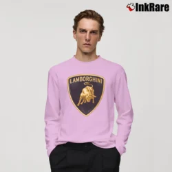 Men’s Lamborghini Logo Graphic Long-Sleeve Shirt in light pink | Sleek, Lightweight, Year-Round Wear