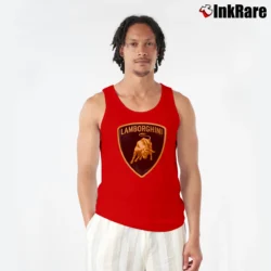 Men’s Lamborghini Logo Graphic Tank Top in red | Breathable, Active-Friendly Design