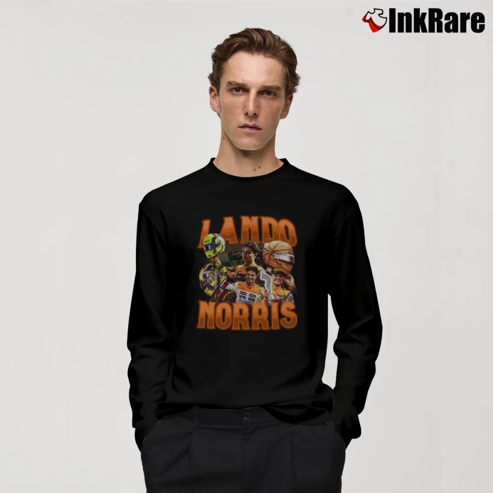 Men’s Lando Norris Vintage Long-Sleeve Shirt in black | Sleek, Lightweight, Year-Round Wear