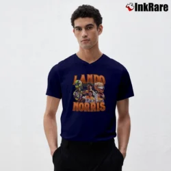 Men’s Lando Norris Vintage V-Neck Tee in navy | Sharp, Breathable, Everyday Staple