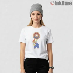Lard Lad Donuts Classic Springfield Mascot Logo Shirt on white short sleeve shirt for women graphic tee