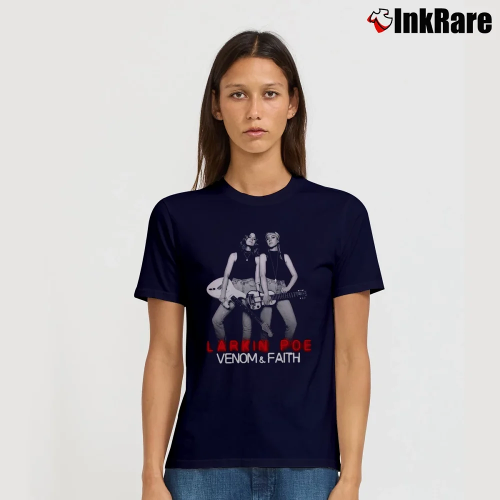 Women’s Larkin Poe Tour 2019 Venom And Faith Signature T-Shirt in navy | Soft, Flattering Fit
