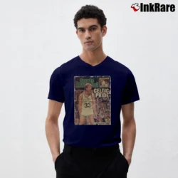 Men’s larry bird boston celtics pride for True NBA Fans V-Neck Tee in navy | Sharp, Breathable, Everyday Staple