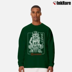 Men’s Larry Bird Converse NBA Cartoon Long-Sleeve Shirt in forest green | Sleek, Lightweight, Year-Round Wear