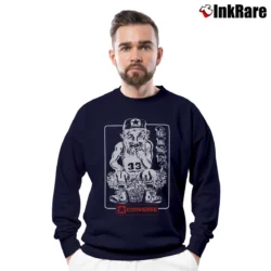 Men’s Larry Bird Converse NBA Cartoon Crewneck Sweatshirt in navy | Cozy Fabric, Clean Style